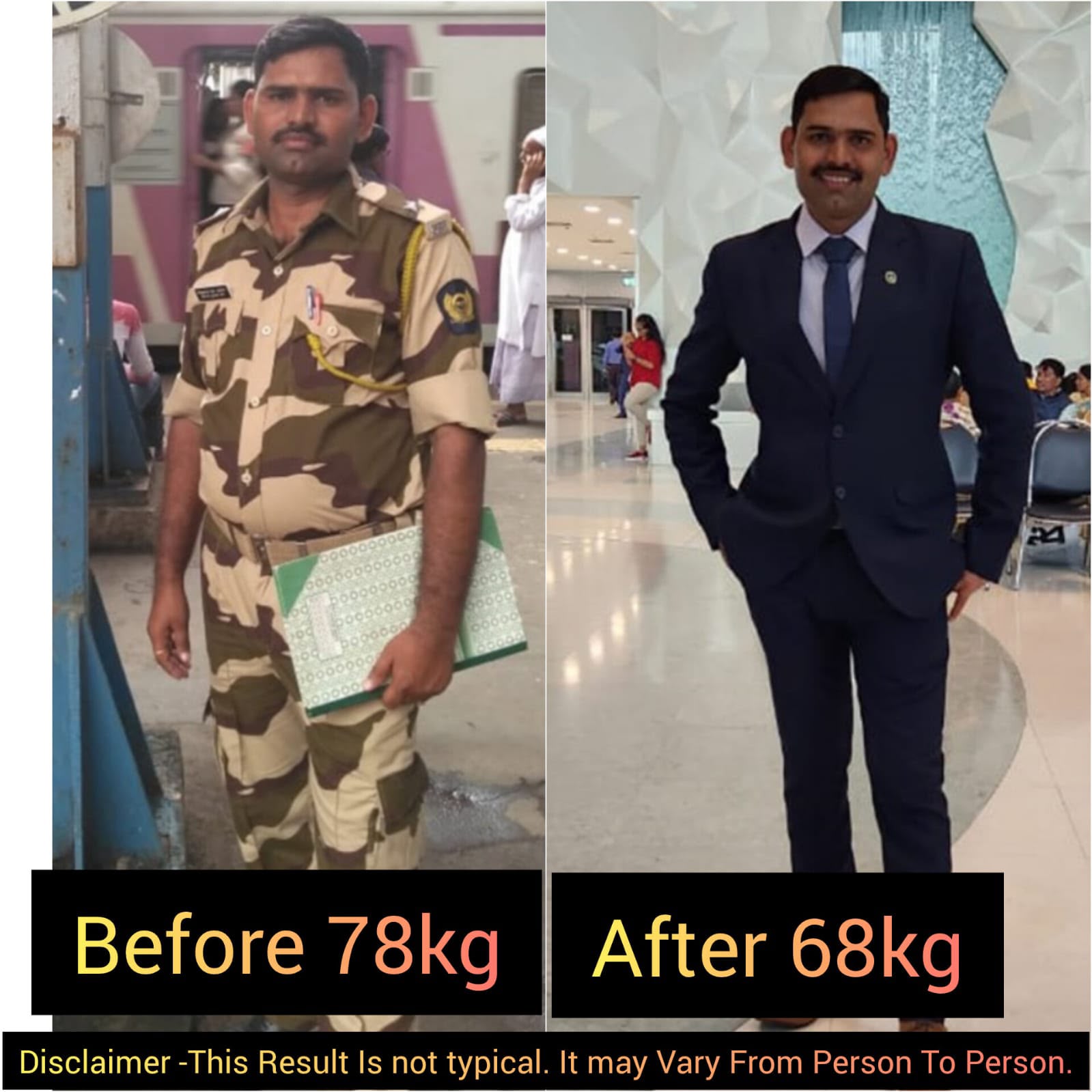 Transformation 78→68 KG