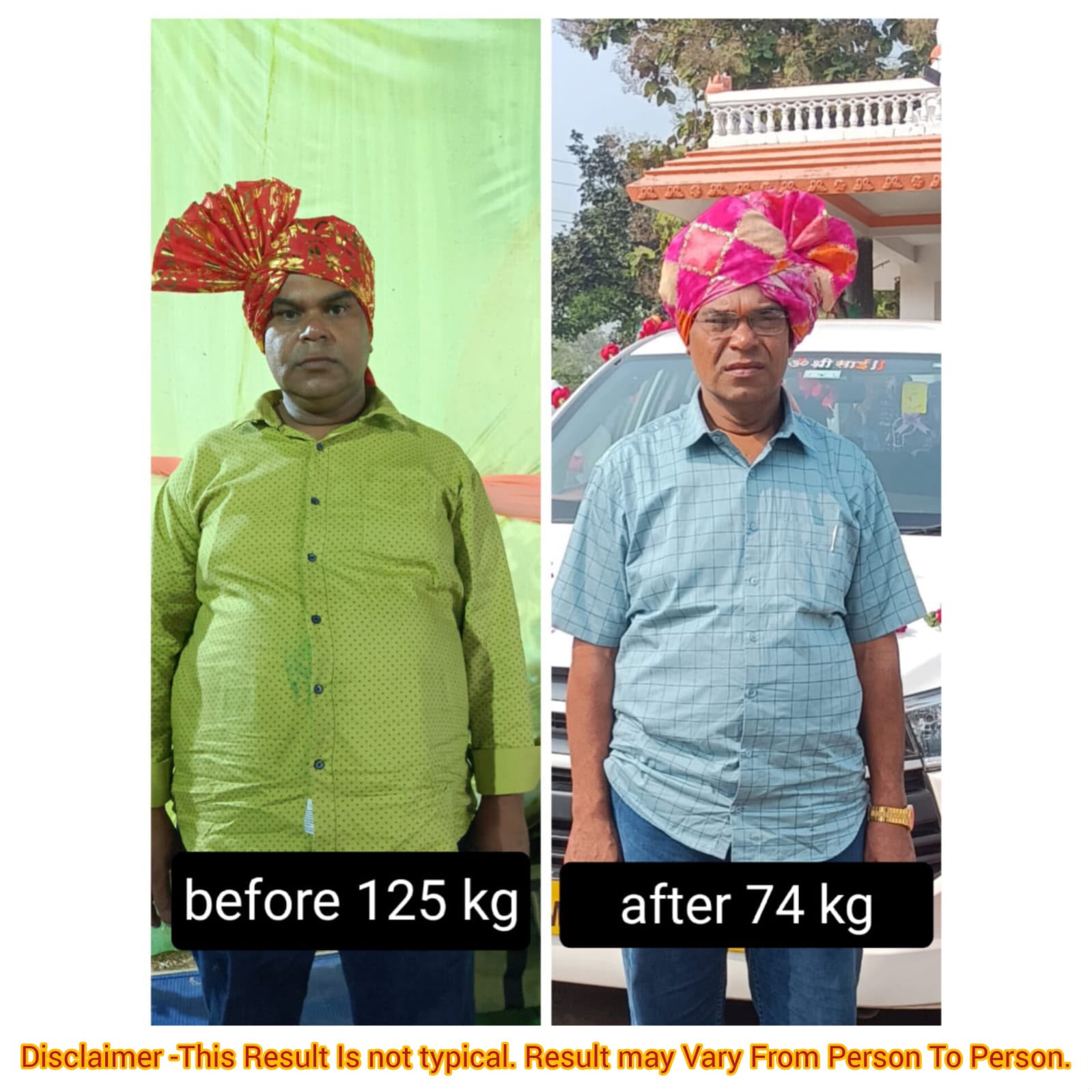 Transformation 125→74 KG